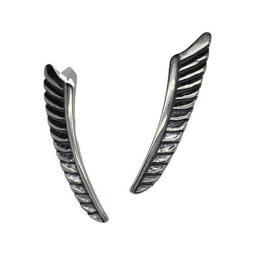 1" Wing Earrings Sterling Silver