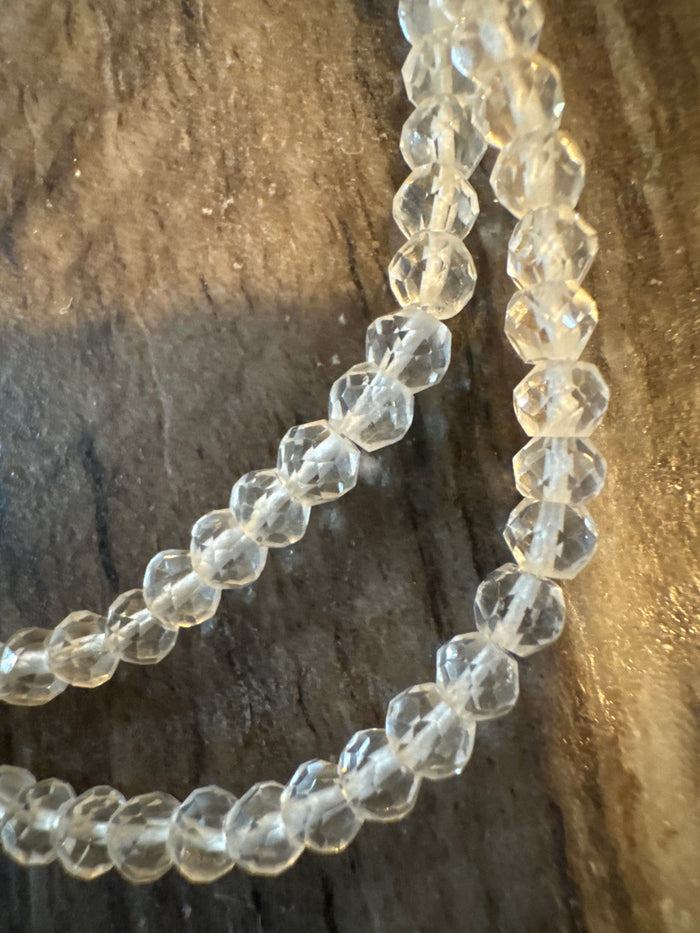 16” with 2” extender Clear Quartz Chain