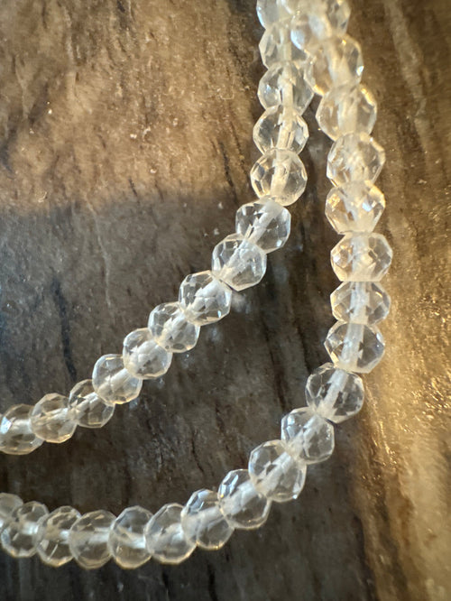 16” with 2” extender Clear Quartz Chain