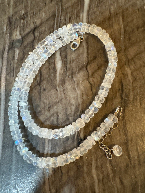 16” with 2” extender Triple Grade Moonstone Chain