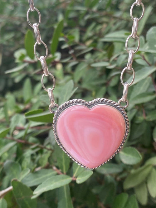 18” Pink Peruvian Heart Opal
