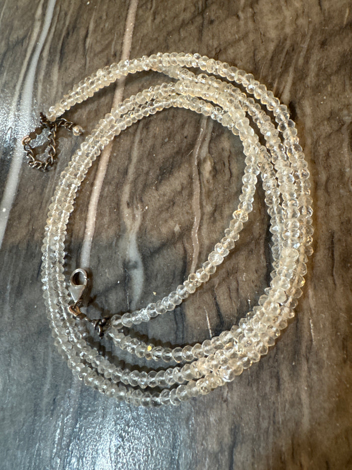 18” with 2” extender Double Strand Clear Quartz Chain
