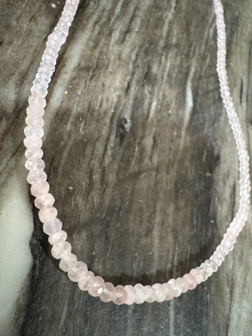 18” with 2” extender Rose Quartz Chain