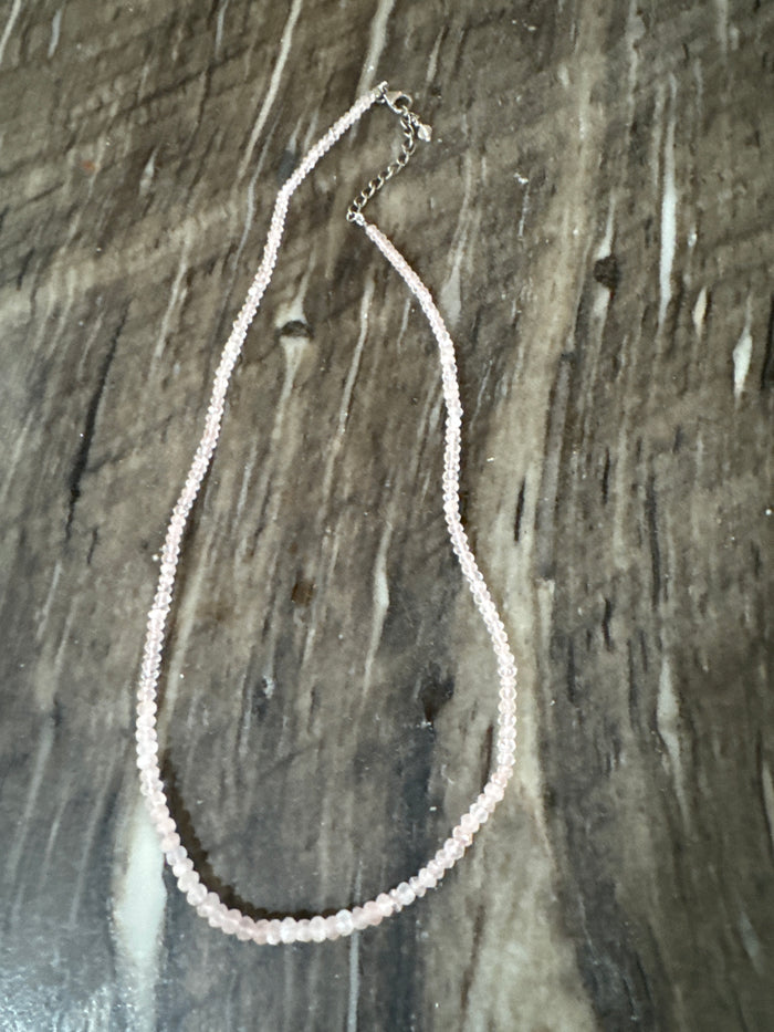 18” with 2” extender Rose Quartz Chain
