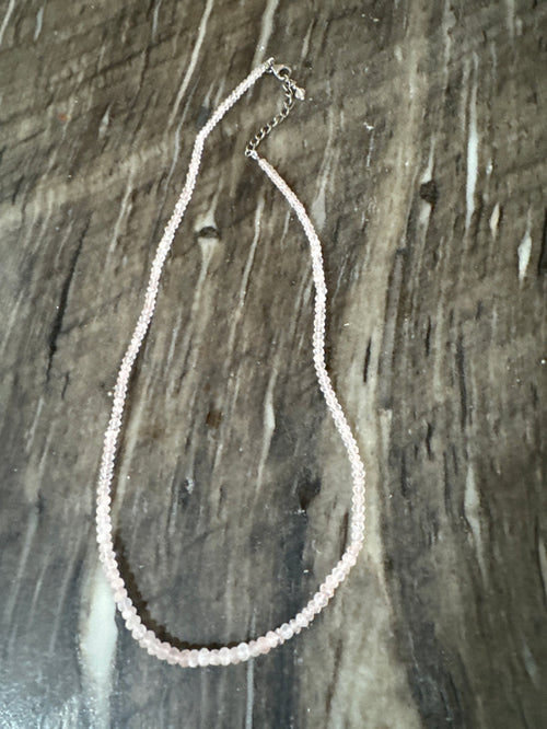 18” with 2” extender Rose Quartz Chain