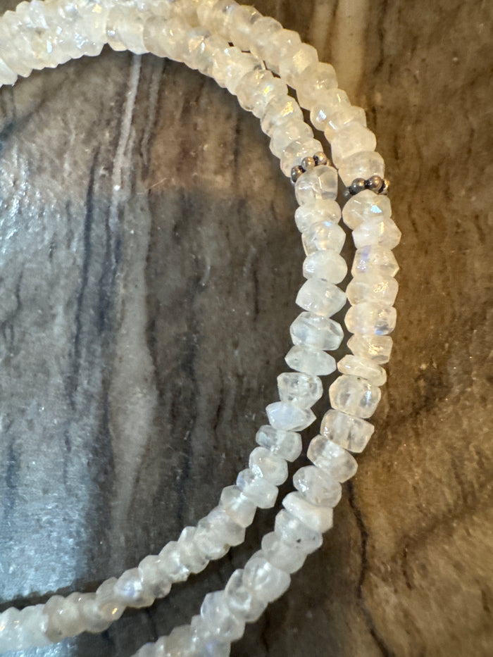18” with 2” Moonstone Single Strand