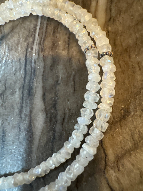 18” with 2” Moonstone Single Strand