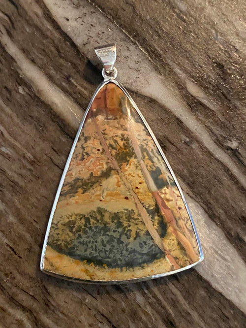 2" Triangular  Morrisonite Pendant with 24" sterling silver adjustable chain