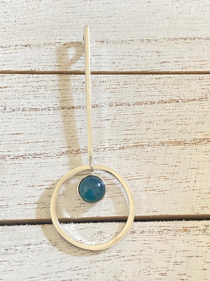 2 Variations - Light or Dark - Check out pictures! Swedish Blue Long Circle Pendant