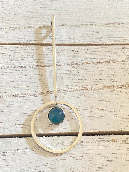 2 Variations - Light or Dark - Check out pictures! Swedish Blue Long Circle Pendant
