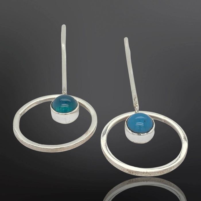 2 Variations - Light or Dark - Check out pictures! Swedish Blue Long Circle Pendant