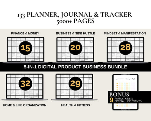 5000+ Planner, Journal & Tracker Bundle (PLR + MRR)