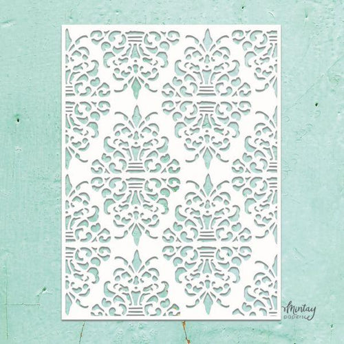 6x8 Stencil - Damask