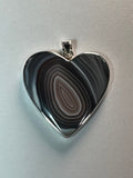 Botswana Agate Heart Pendant with adjustable chain