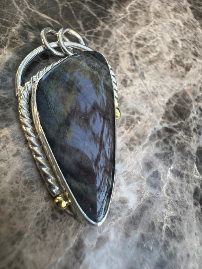Rare Purple Spectrolite from Finland Pendant - Amazing Story