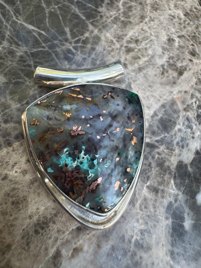 Chrysocolla with Native Copper from Indonesia