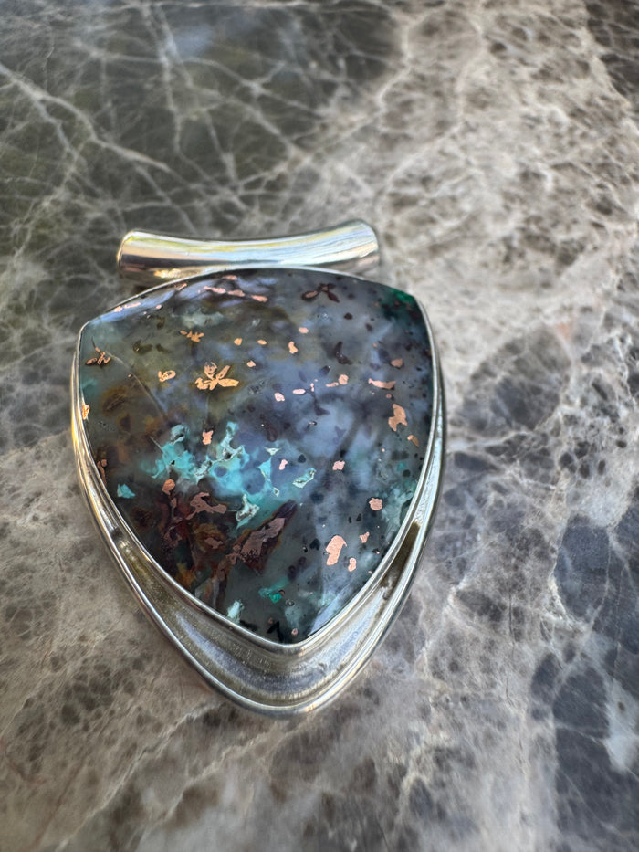 Chrysocolla with Native Copper from Indonesia