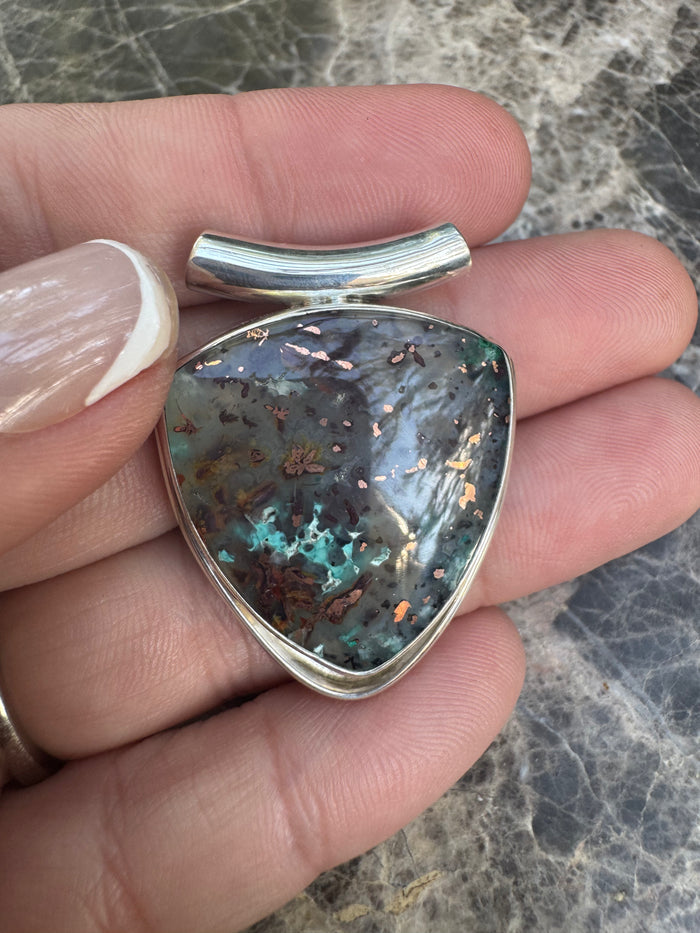 Chrysocolla with Native Copper from Indonesia