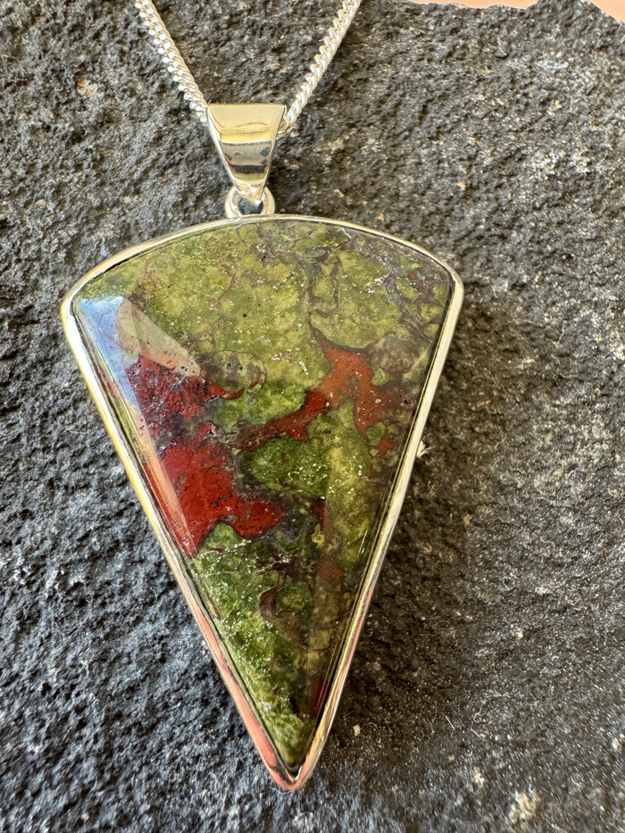 Dragon Blood Jasper Pendant - 925 Sterling Silver