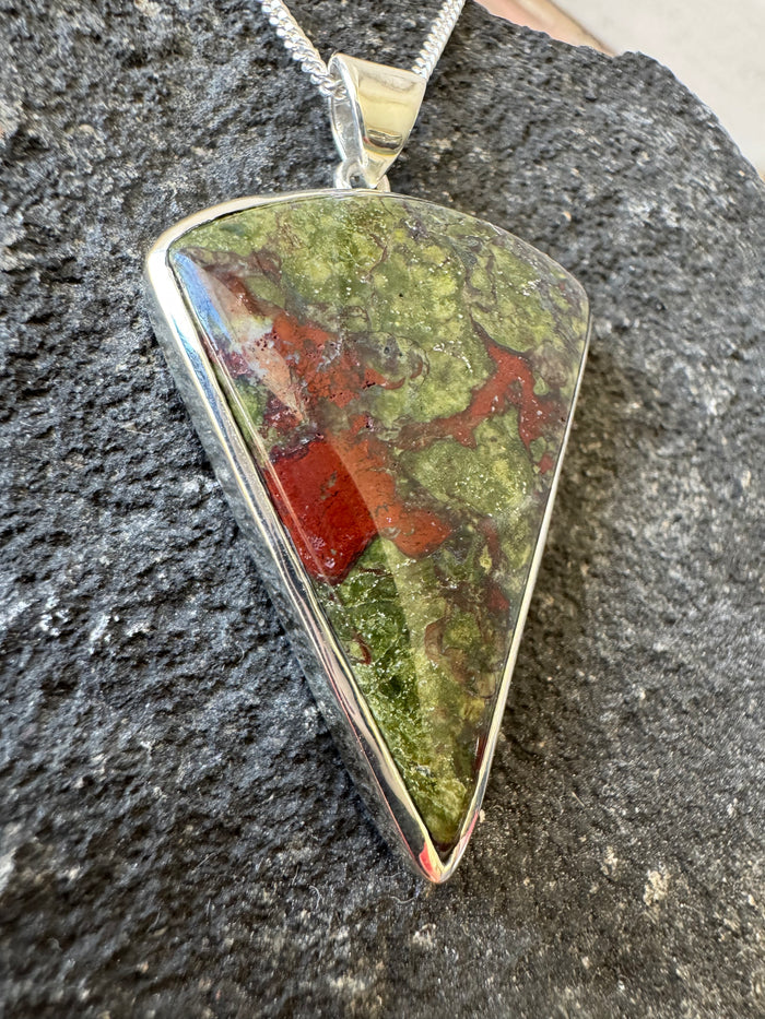 Dragon Blood Jasper Pendant - 925 Sterling Silver