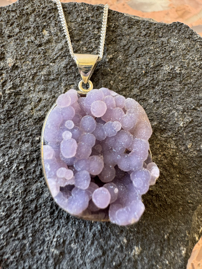 Grape Agate Set in 925 Sterling Silver