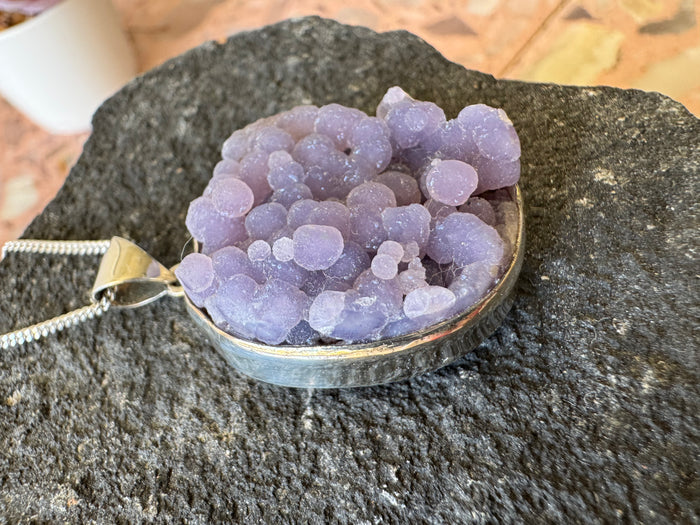 Grape Agate Set in 925 Sterling Silver