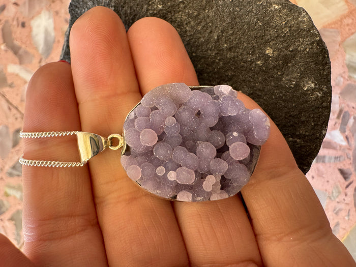 Grape Agate Set in 925 Sterling Silver