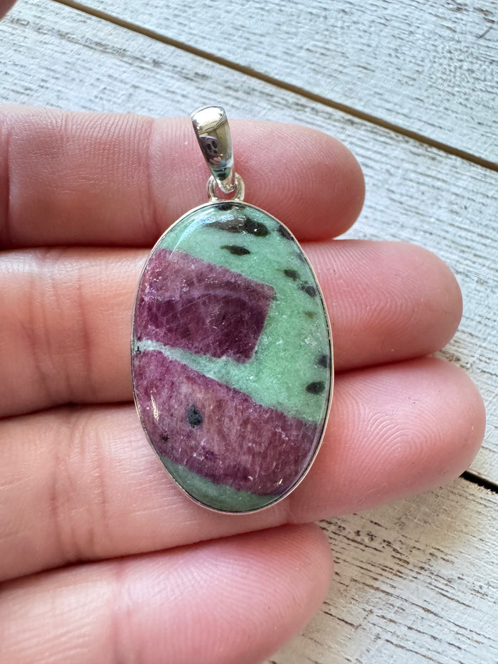 Ruby Zoisite and Ruby Pendant