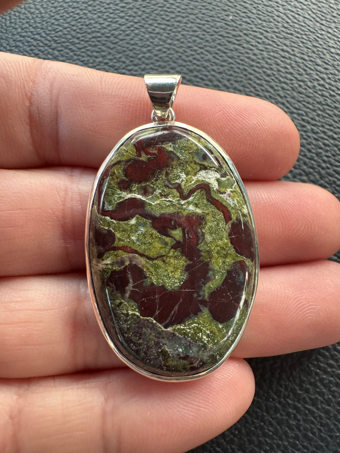 Dragon Blood Jasper Pendant – Sterling Silver