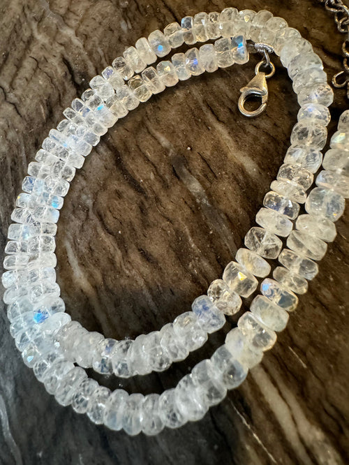 16” with 2” extender Triple Grade Moonstone Chain