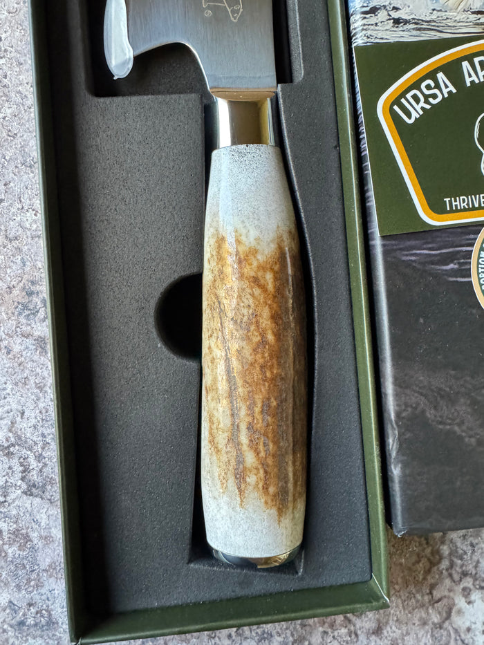 Chinook Chef Knife - Damascus - Antler - Veteran Owned Business