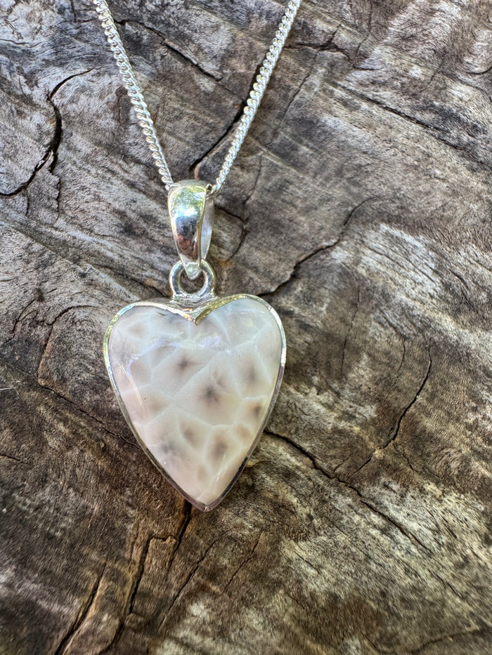 Natural Natrolite Pendant in 925 Sterling Silver | Rare Zeolite Mineral
