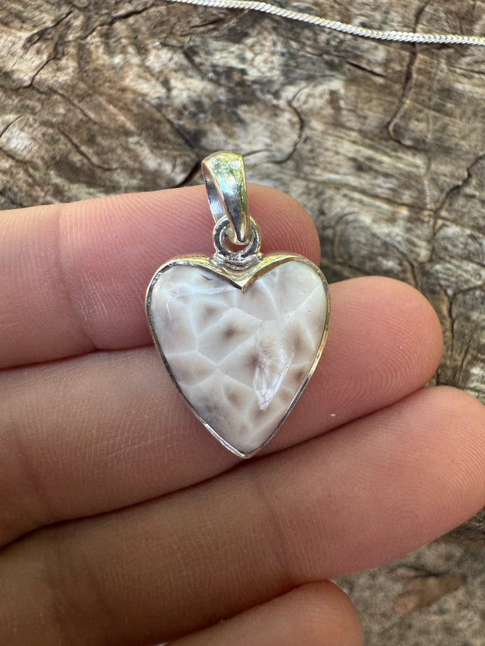 Natural Natrolite Pendant in 925 Sterling Silver | Rare Zeolite Mineral