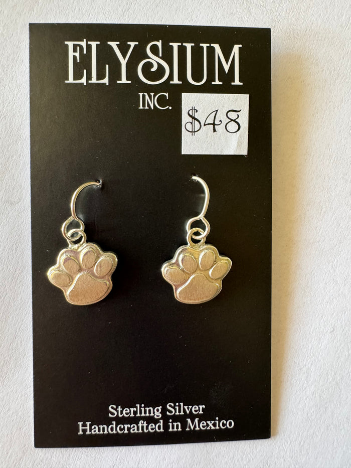 Elysium Paw Print Sterling Silver Earrings