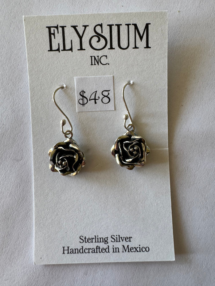 Elysium Rose Earrings Sterling Silver
