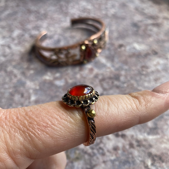 Adjustable Copper Bracelet and Ring