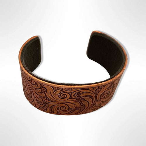 Adjustable Copper Cuff Bracelet with Felt Inlay