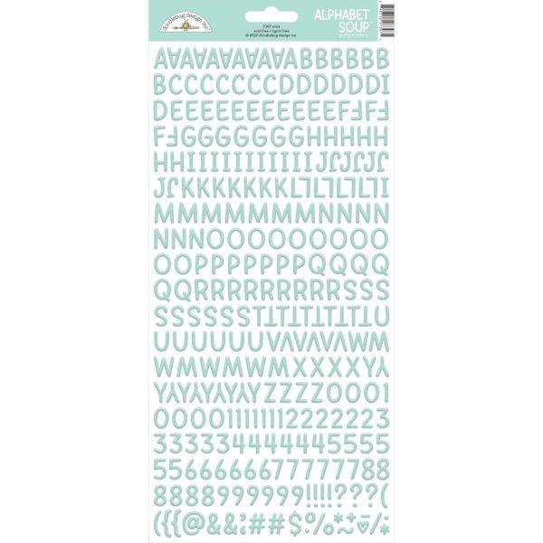 Alphabet Soup Puffy Alpha Stickers - Mint