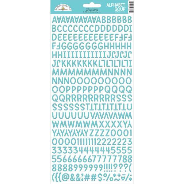 Alphabet Soup Puffy Alpha Stickers - Swimming Pool