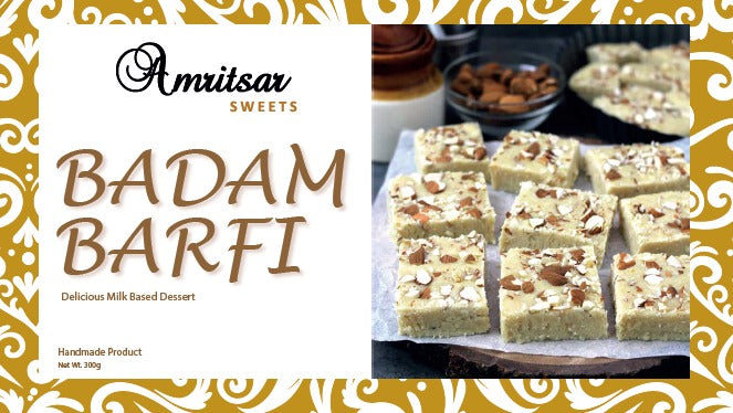 AMRITSAR SWEETS - ALMOND KHOYA BARFI 300GM