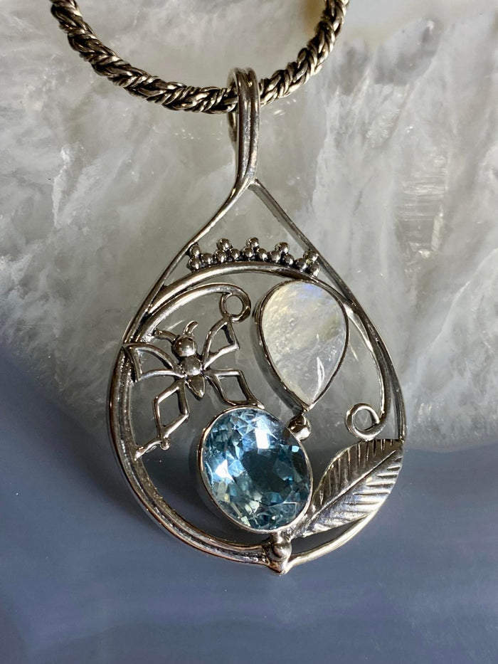 Aquamarine and Moonstone (Chain Separate)