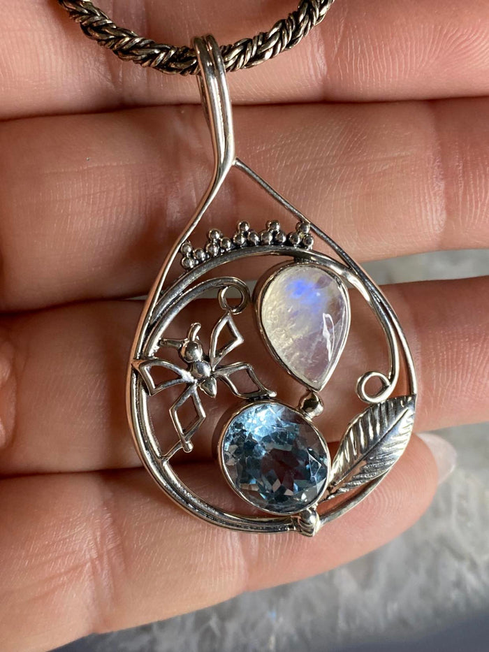 Aquamarine and Moonstone (Chain Separate)