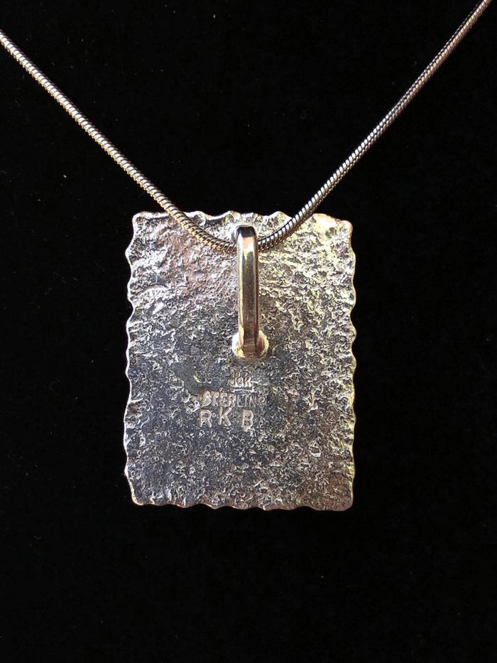 Arthurian Shield Lapis, Quartz & Rutile Sterling Silver Pendant with 18K Gold | Ben & Bryant Collection