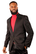 Barabas Elite Black FORMALITY DRAPE Crystal Blazer - Dudes Boutique