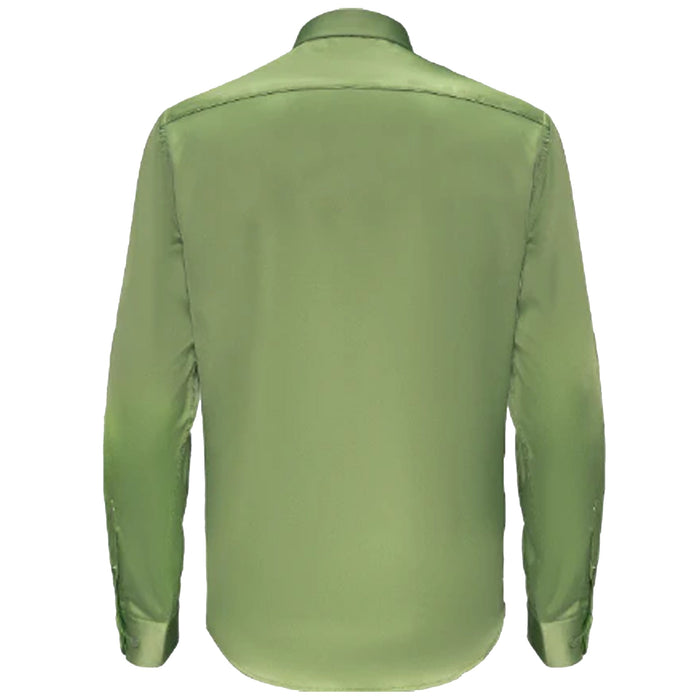 Barocco Luxe Satin Stretch Shirt FERN - Dudes Boutique
