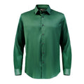 Barocco Luxe Satin Stretch Shirt GREEN - Dudes Boutique