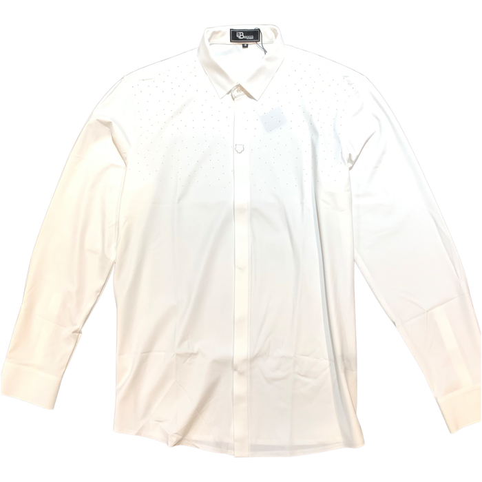 Barocco White Crystal Sparkle Button-Up Shirt - Dudes Boutique
