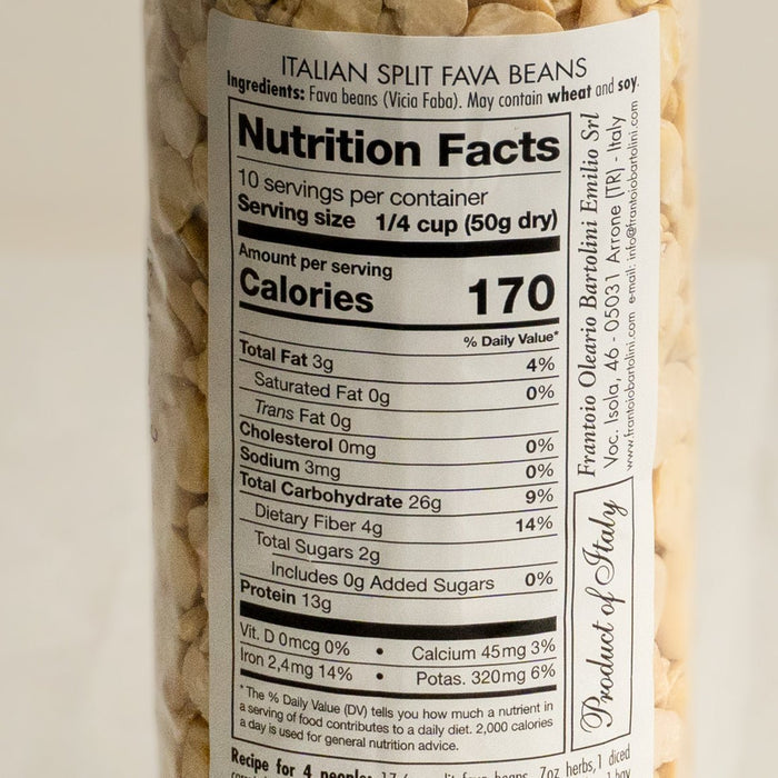 Bartolini Italian Split Fava Beans - Etto Pasta