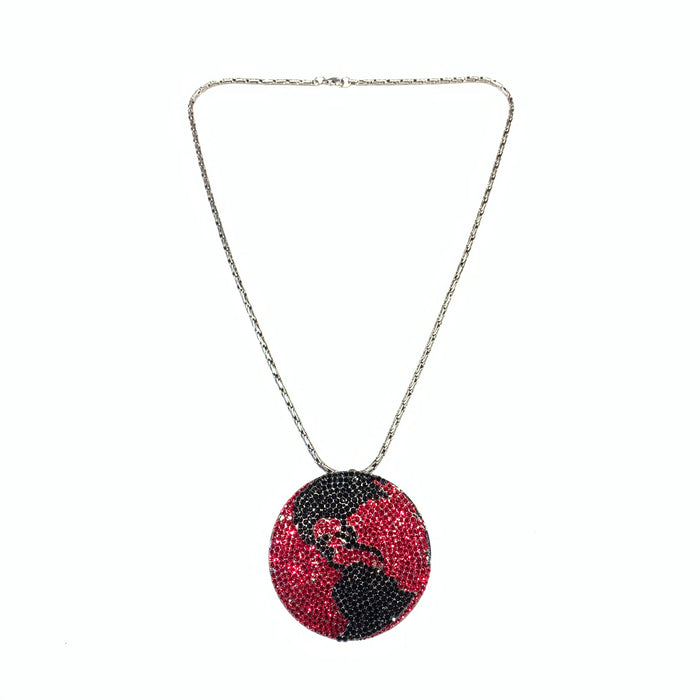 b.b. Simon Black & Red Globe Fully Loaded Crystal Necklace - Dudes Boutique