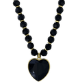 b.b. Simon Heart Crystal Necklace –Black/Jet-Gold - Dudes Boutique